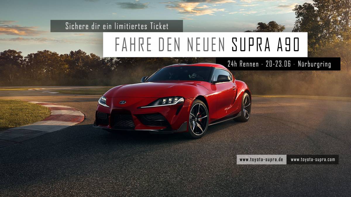 Drive the new Supra A90 exclusively with Toyota and the German Supra Community at the 24h race at the Nürburgring